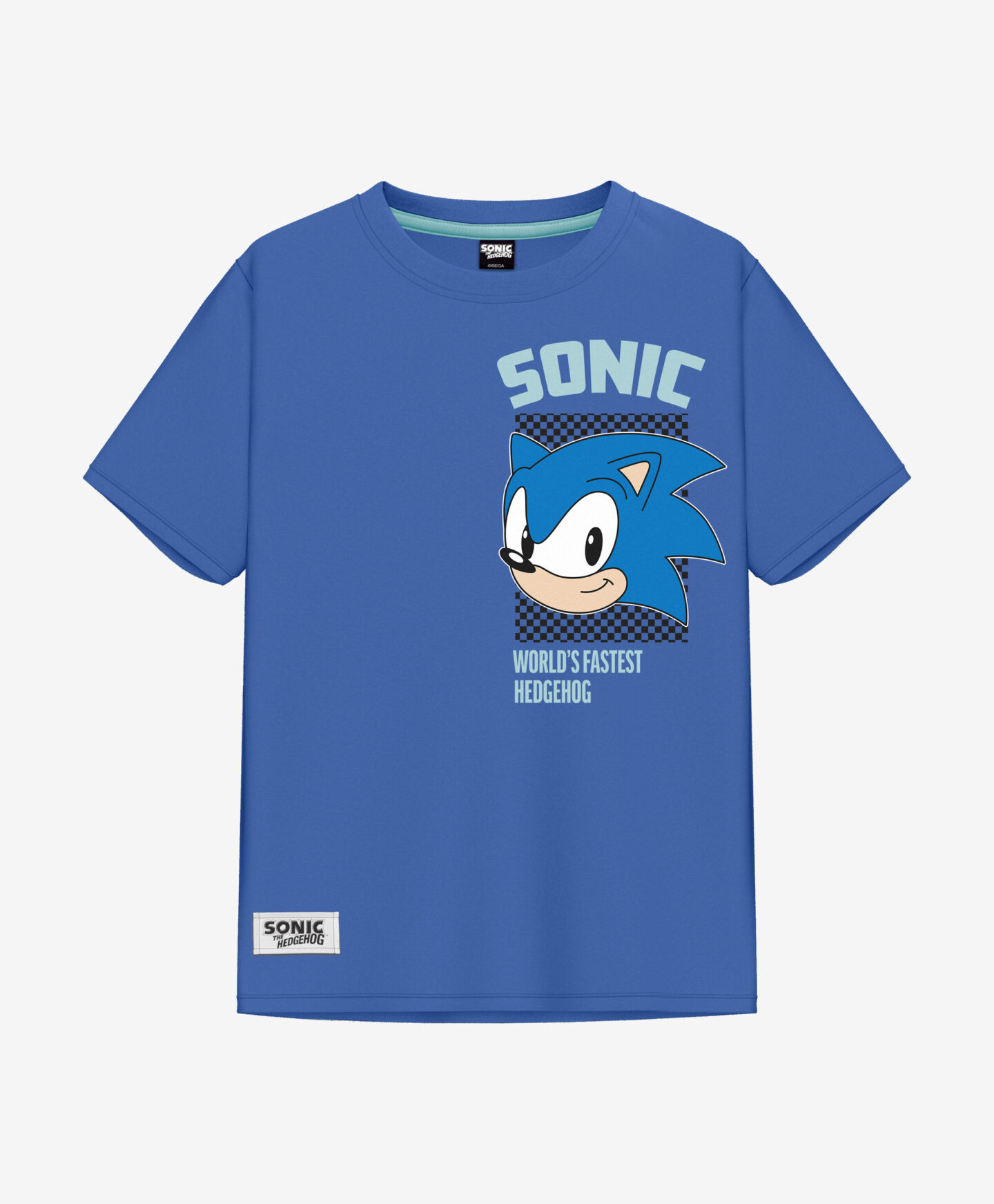 t-shirt blu di sonic da bambino
