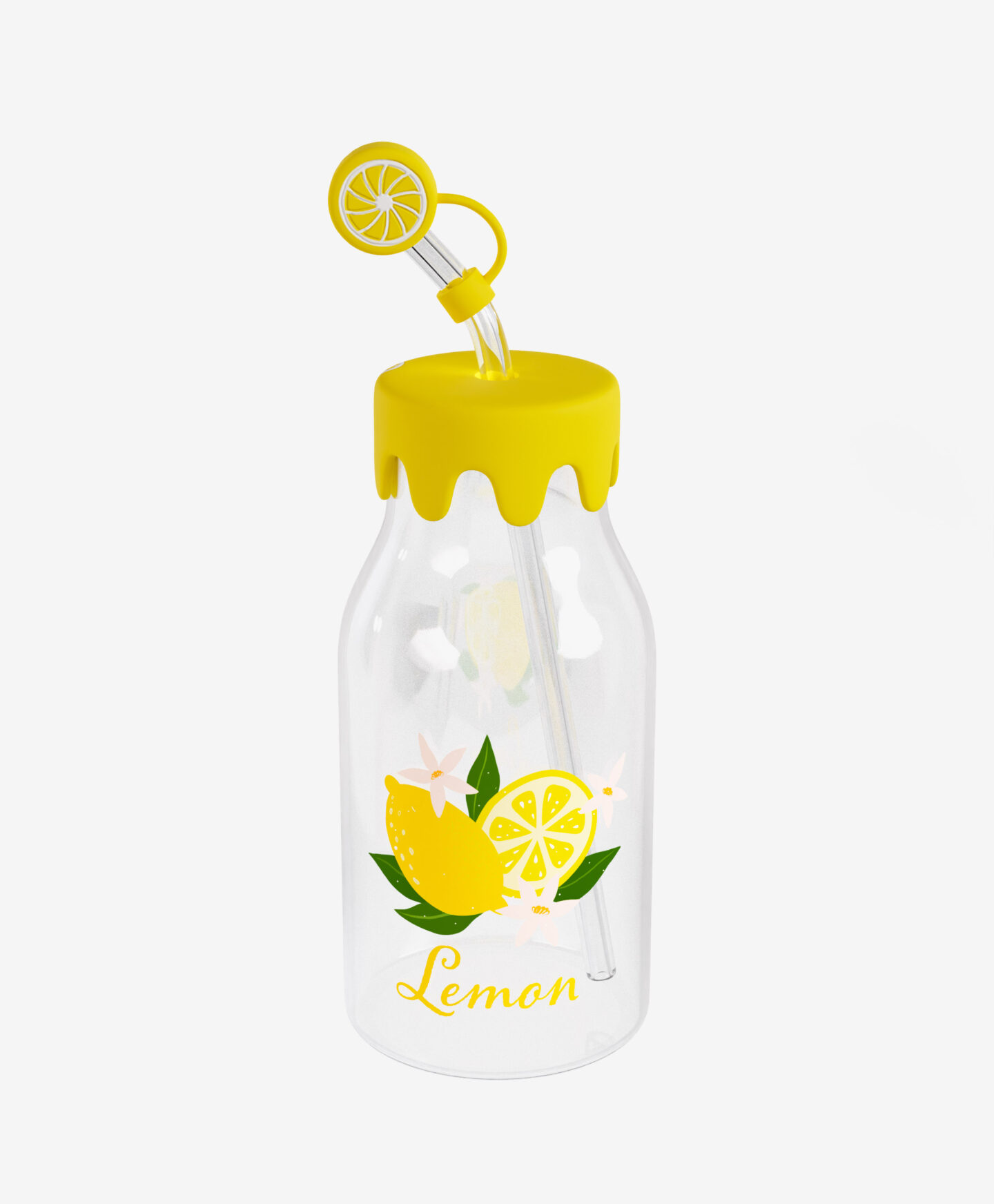bicchiere con coperchio giallo