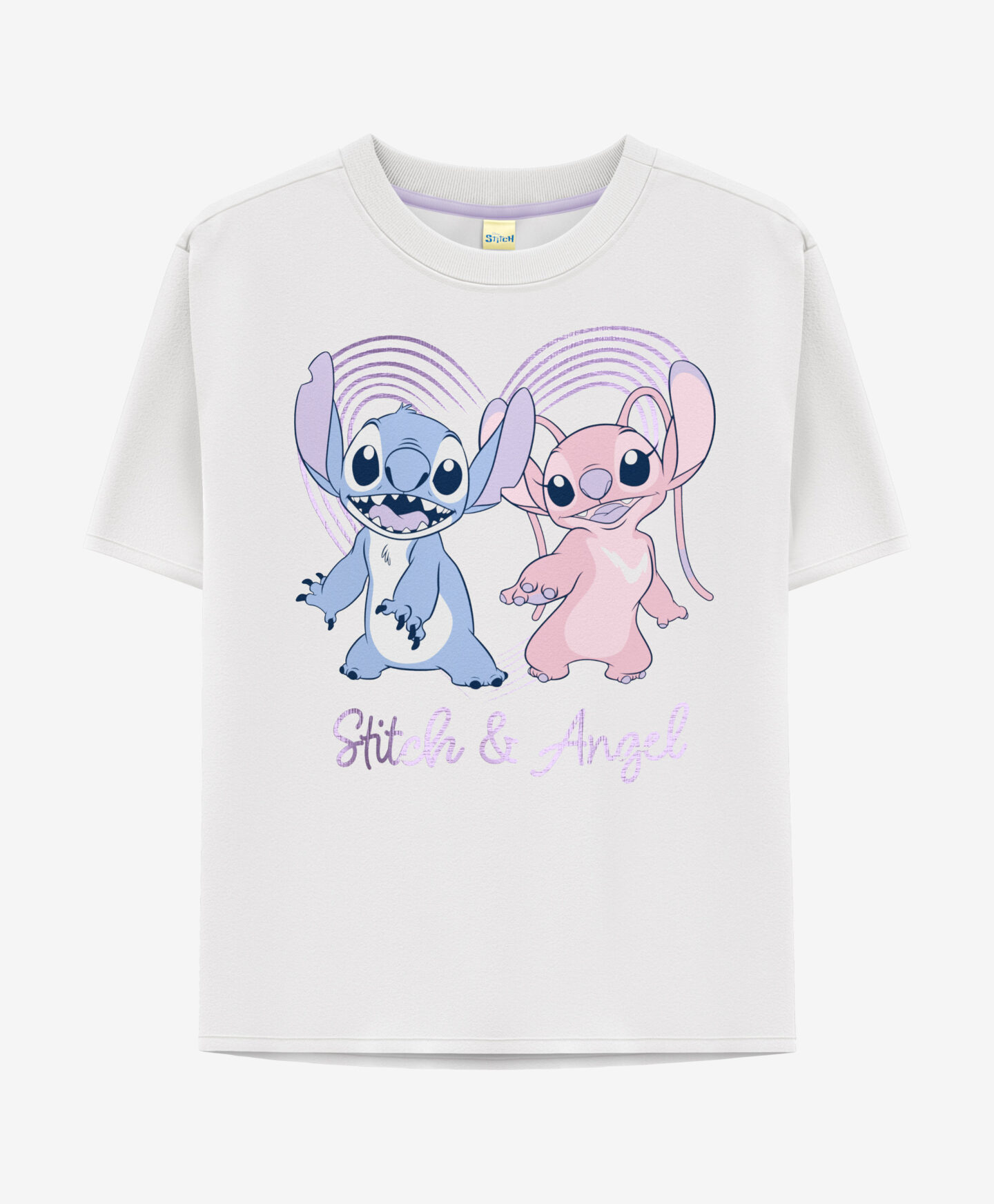 t-shirt bianca bambina con stitch