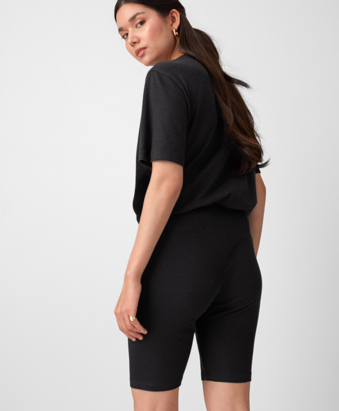 Legginsy damskie w prążki czarne