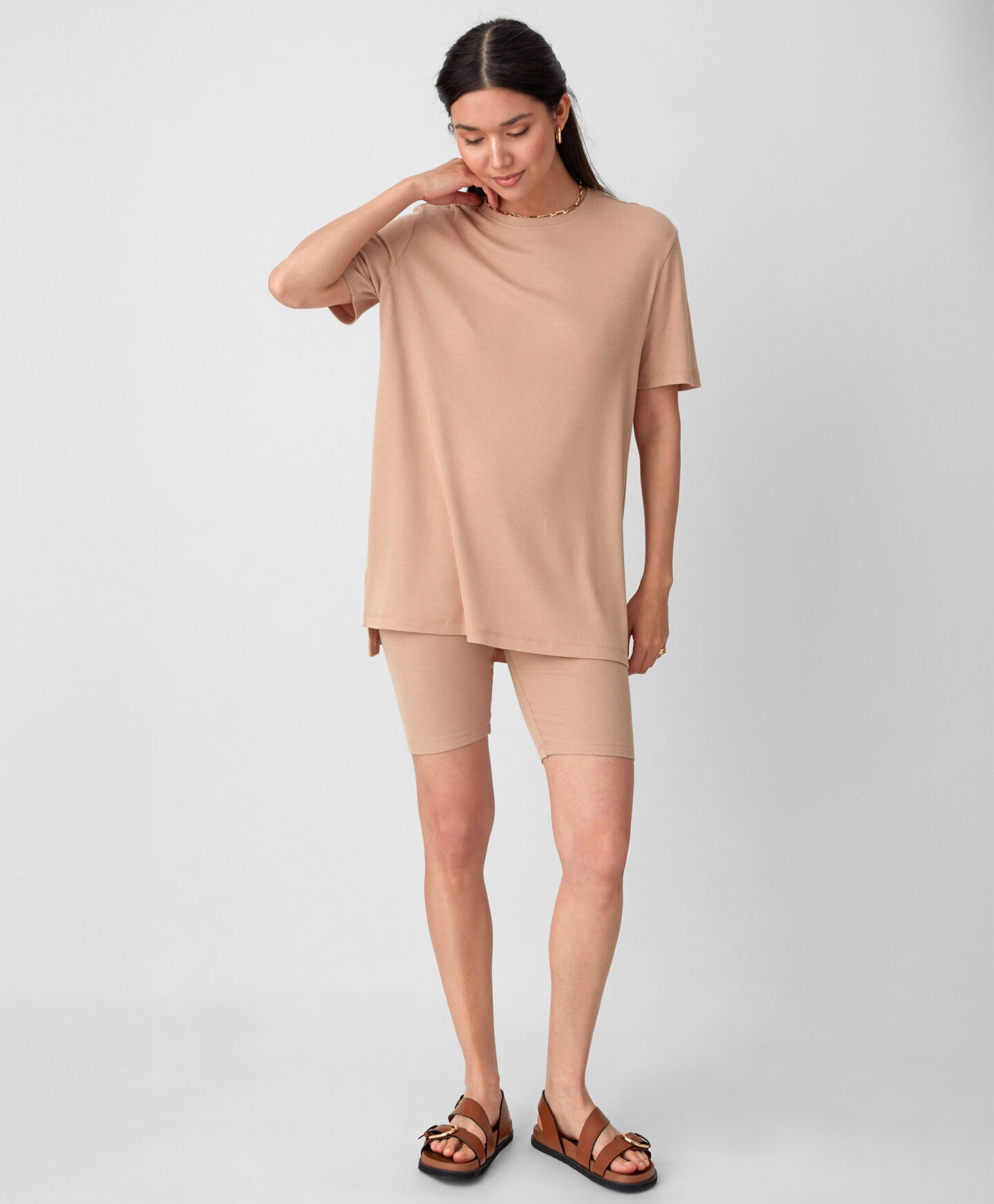 leggings beige da donna