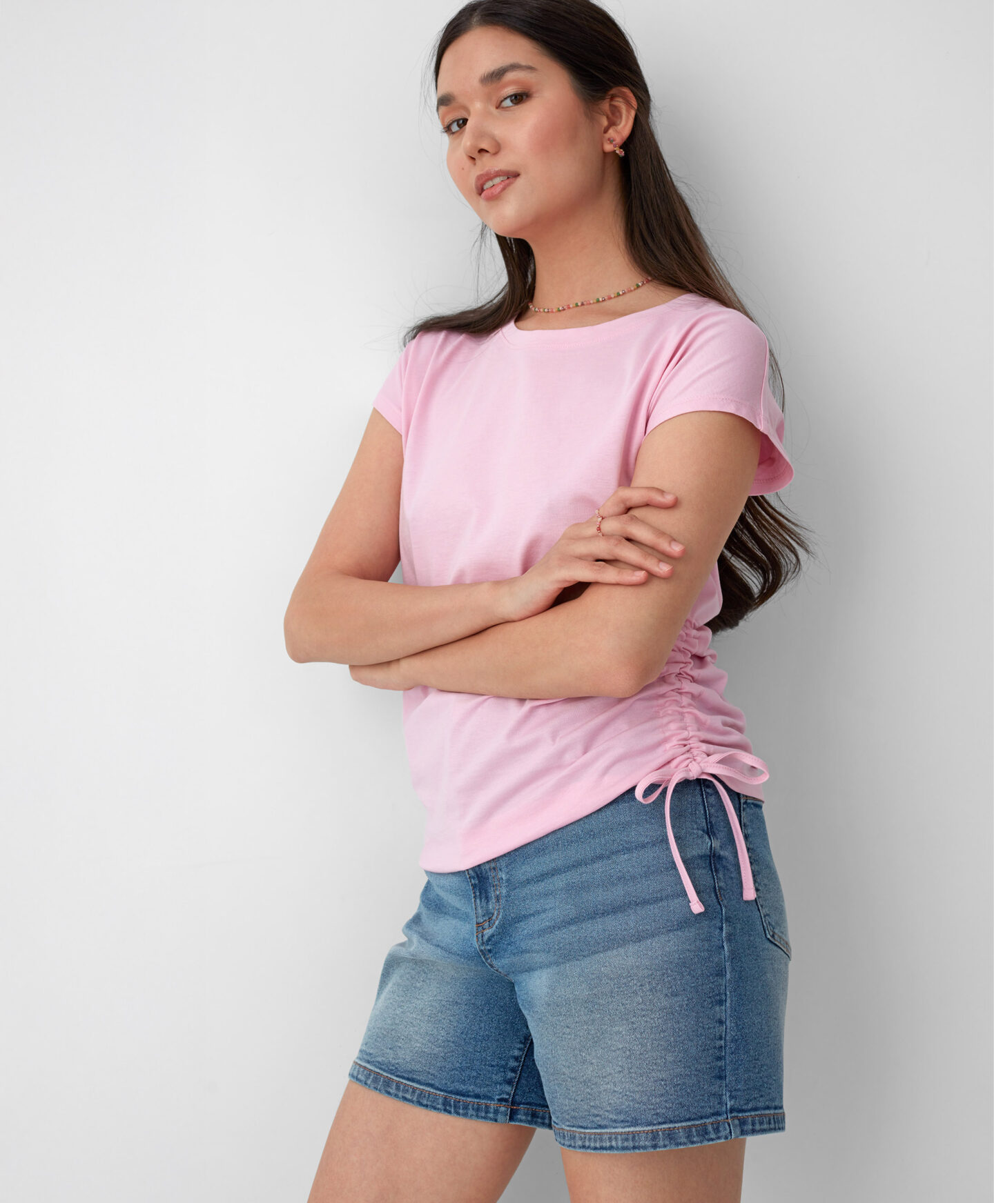 t-shirt lilla con laccetti donna