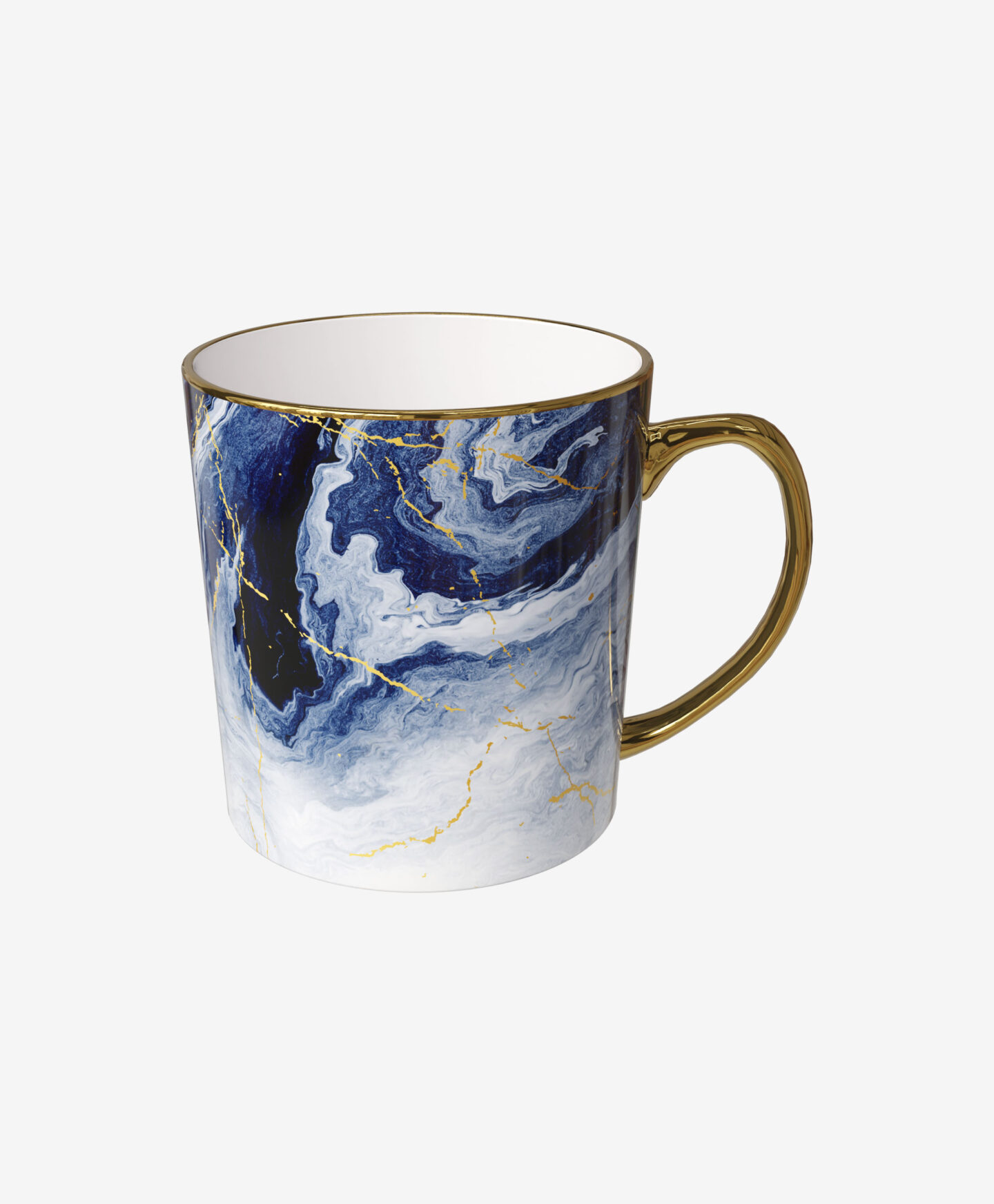 tazza effetto marmo blu