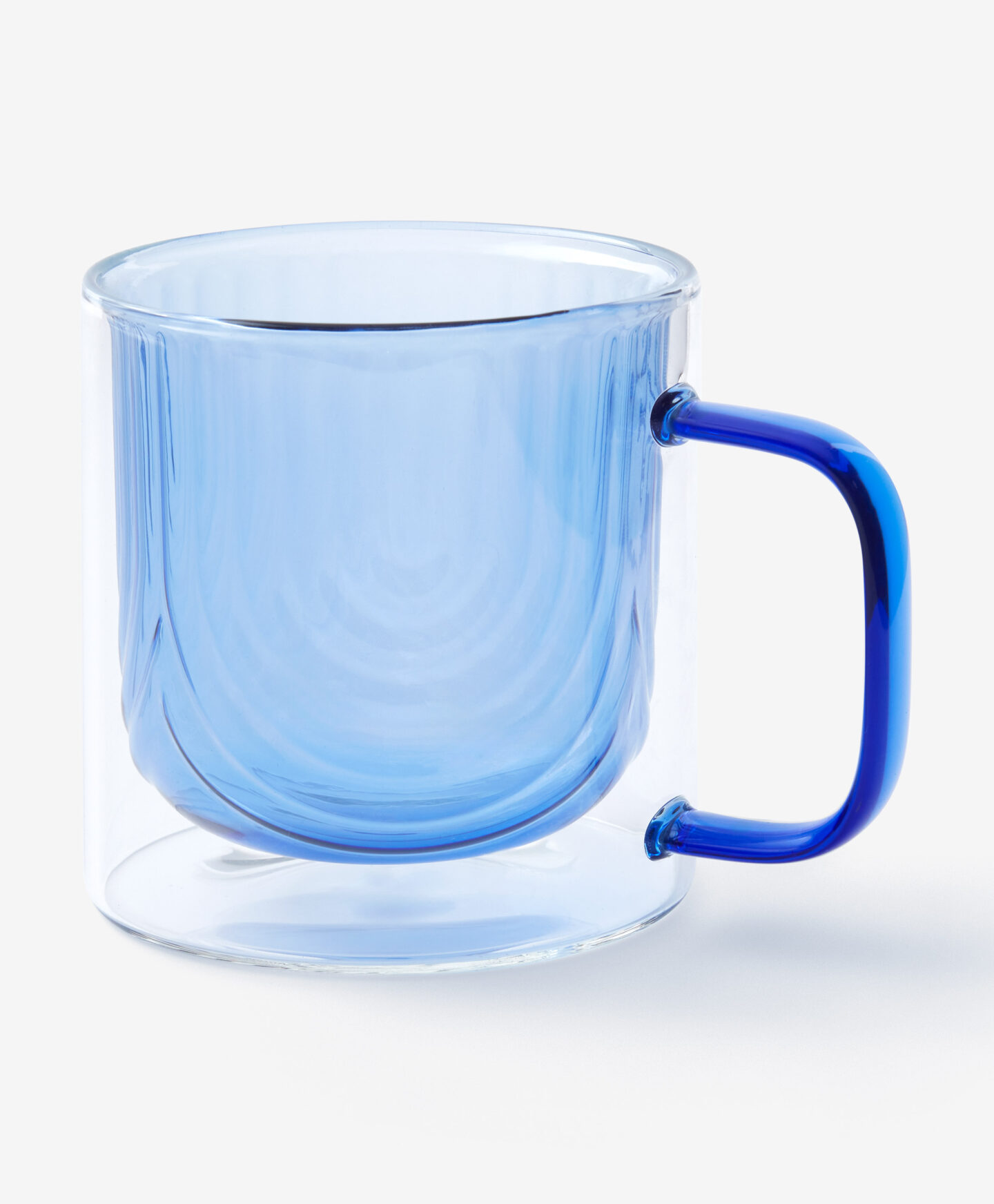 bicchiere a doppia parete blu