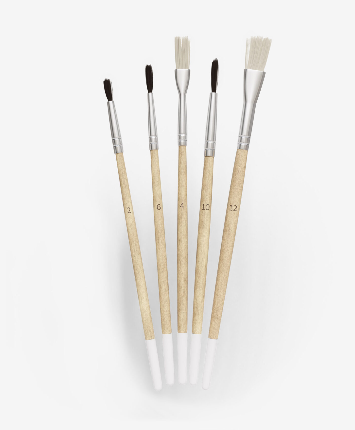 set di pennelli in legno