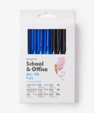 set otto penne nere e blu