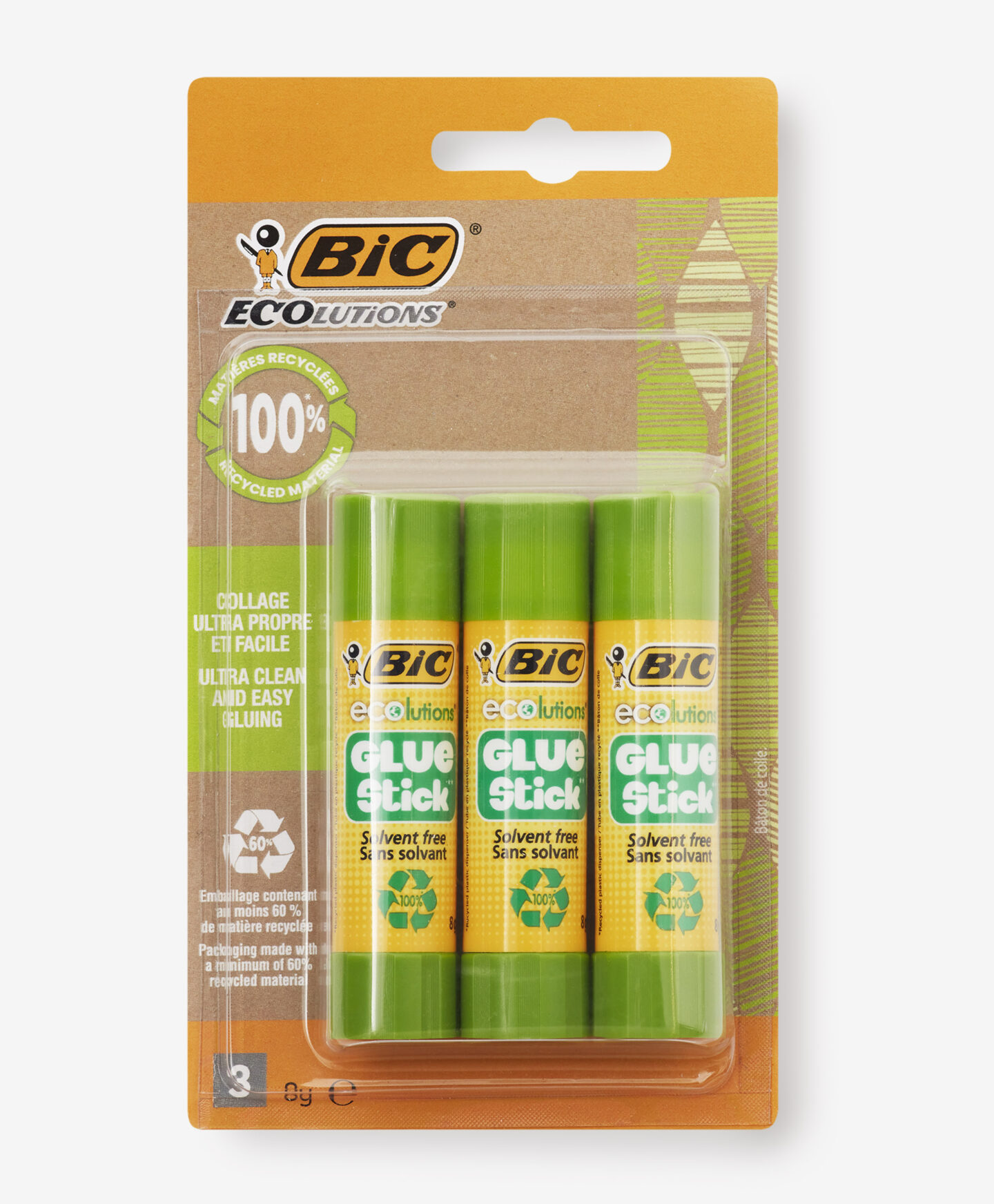 set tre stick di colla bic