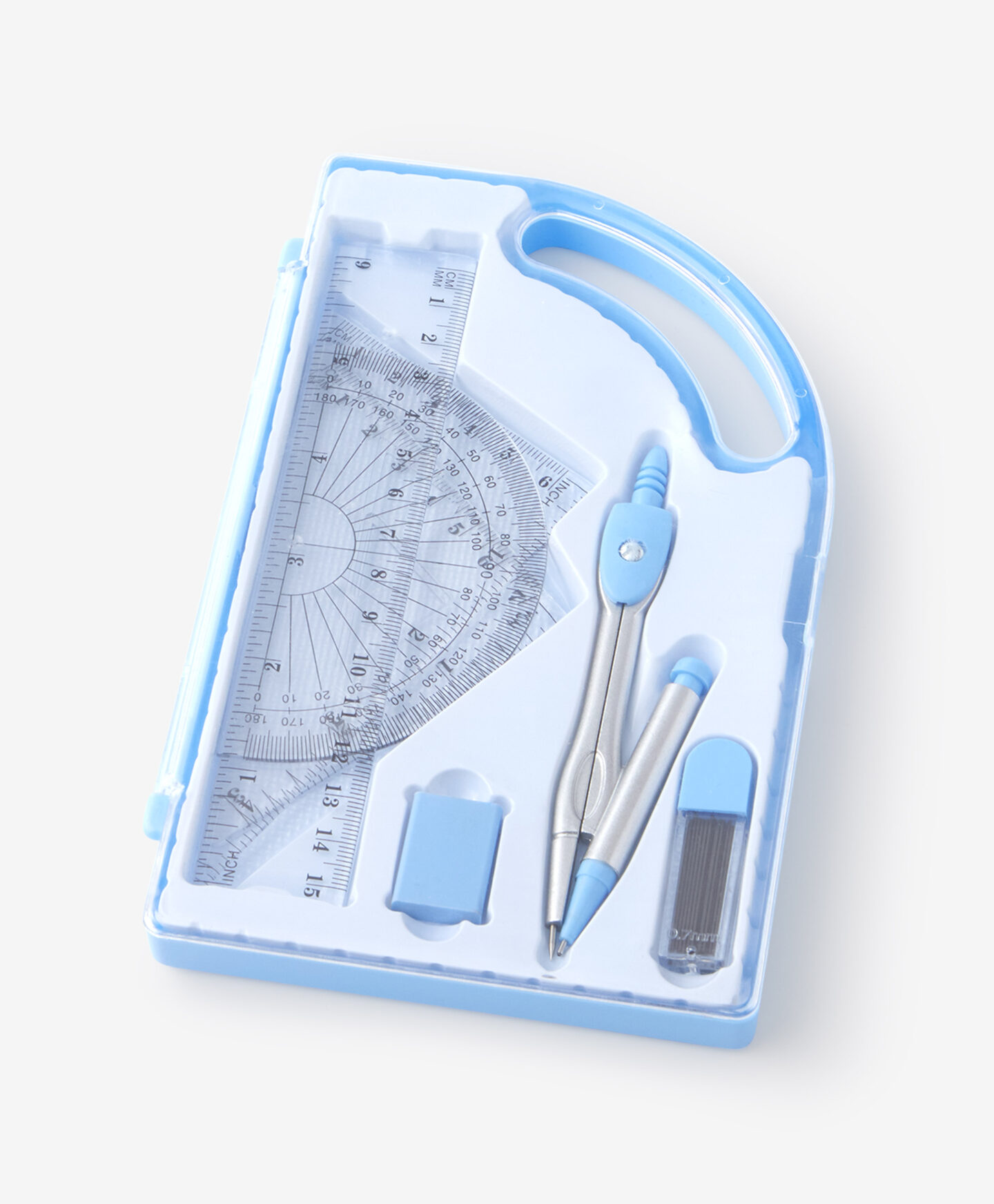 set da disegno tecnico blu