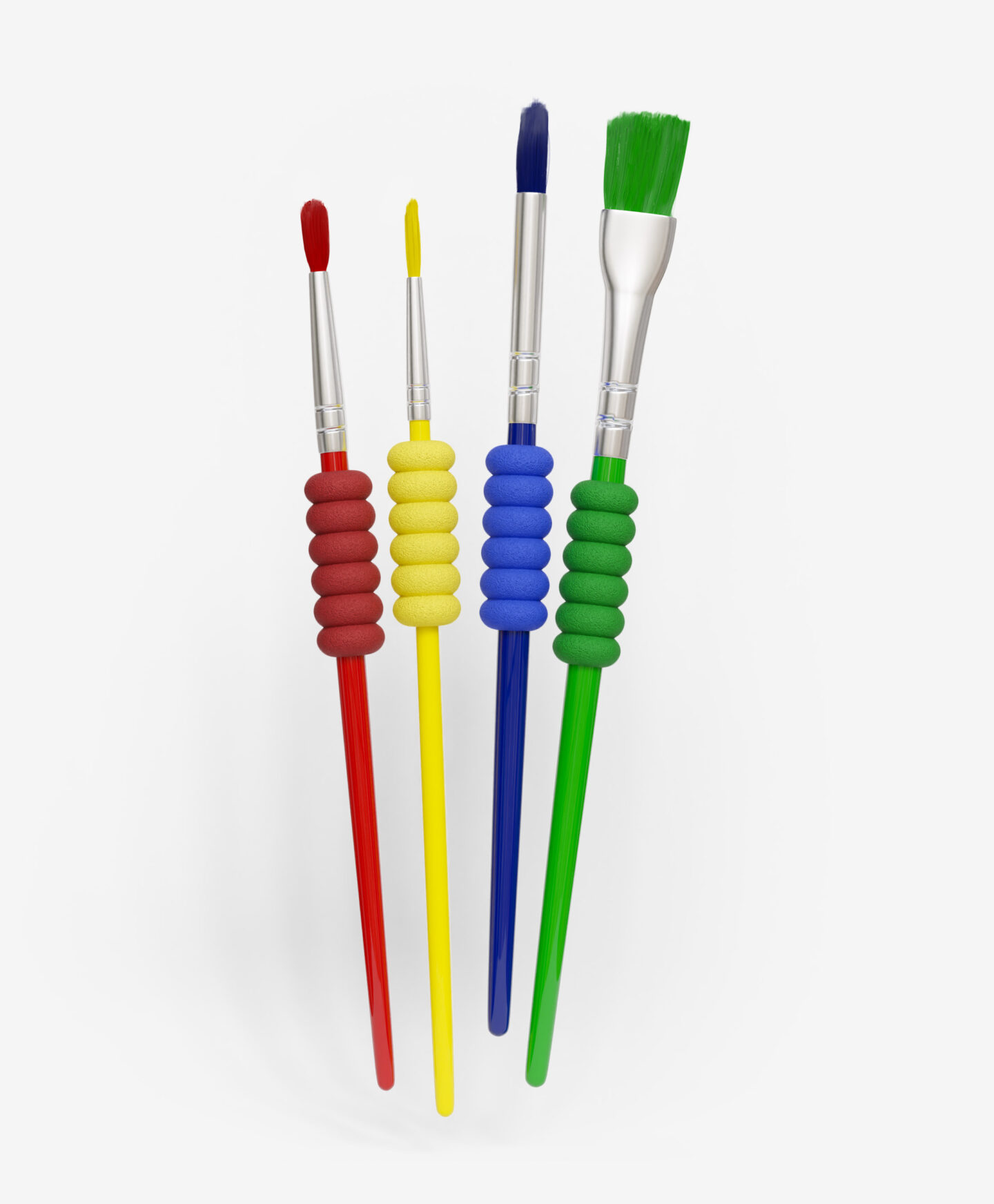 set pennelli ergonomici colorati