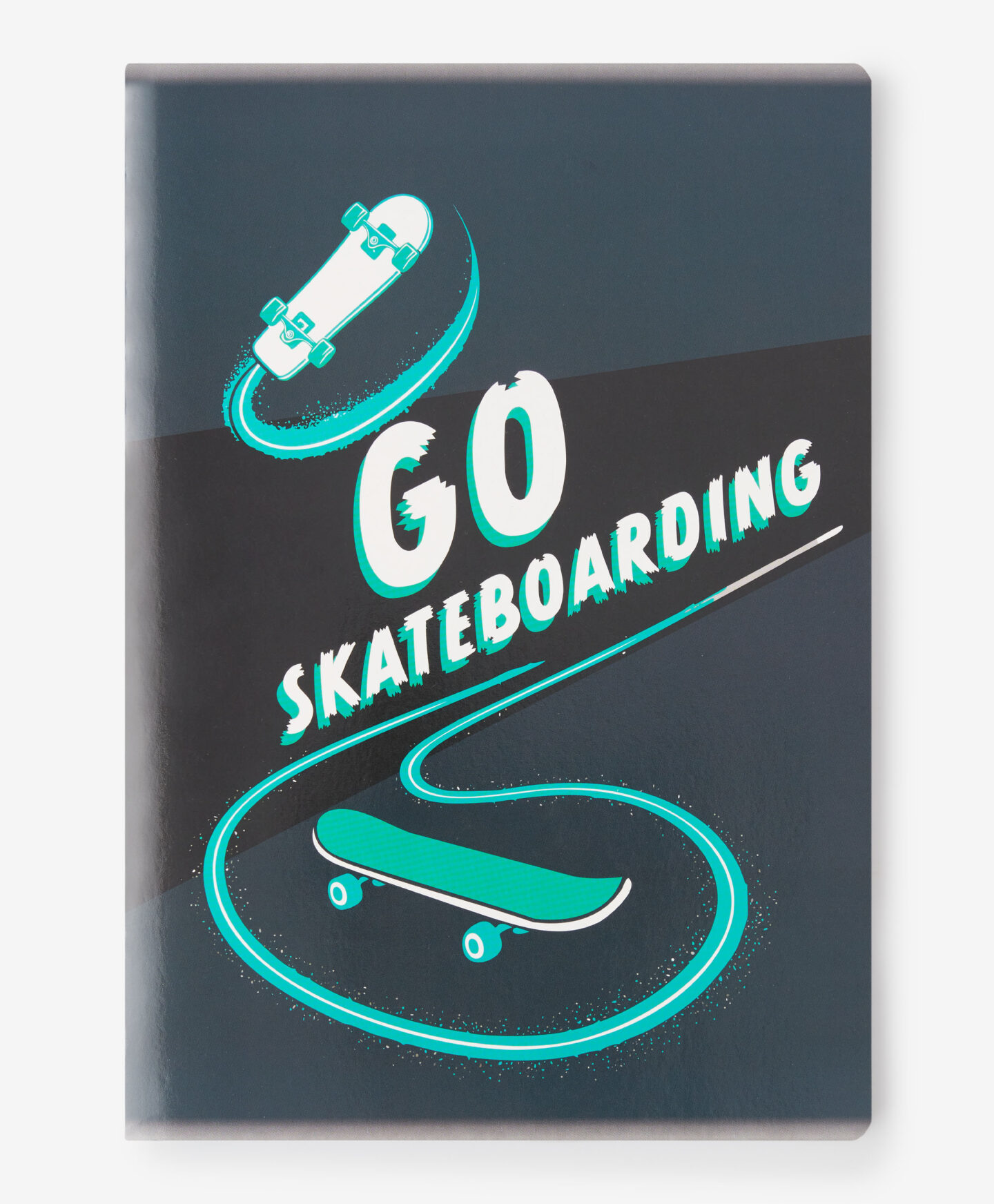 quaderno a righe con skateboard