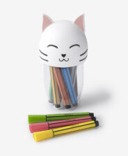 set pennarelli con scatola gatto