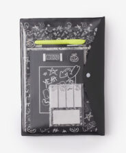 set cancelleria con blocco nero