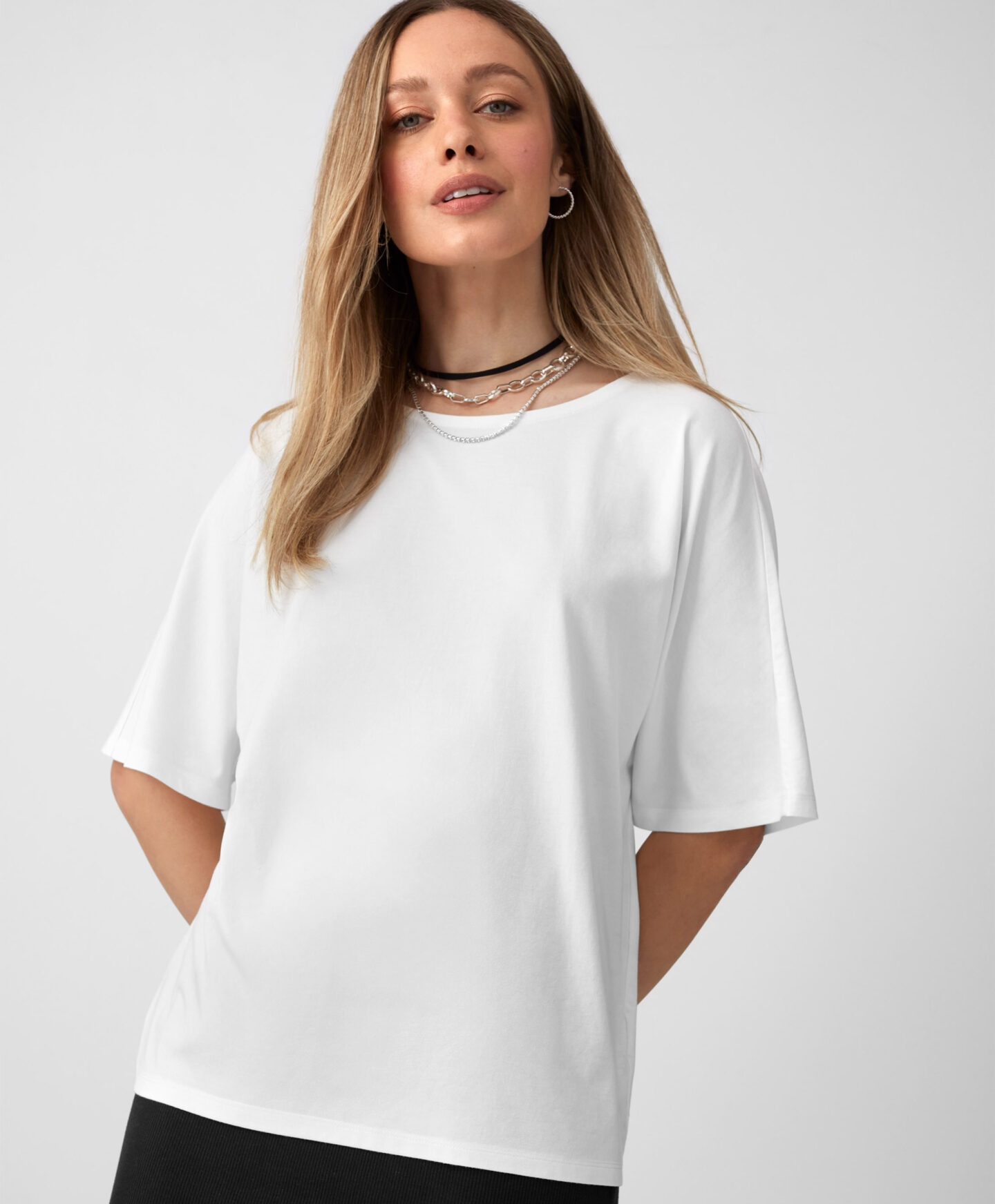 t-shirt bianca arricciata donna