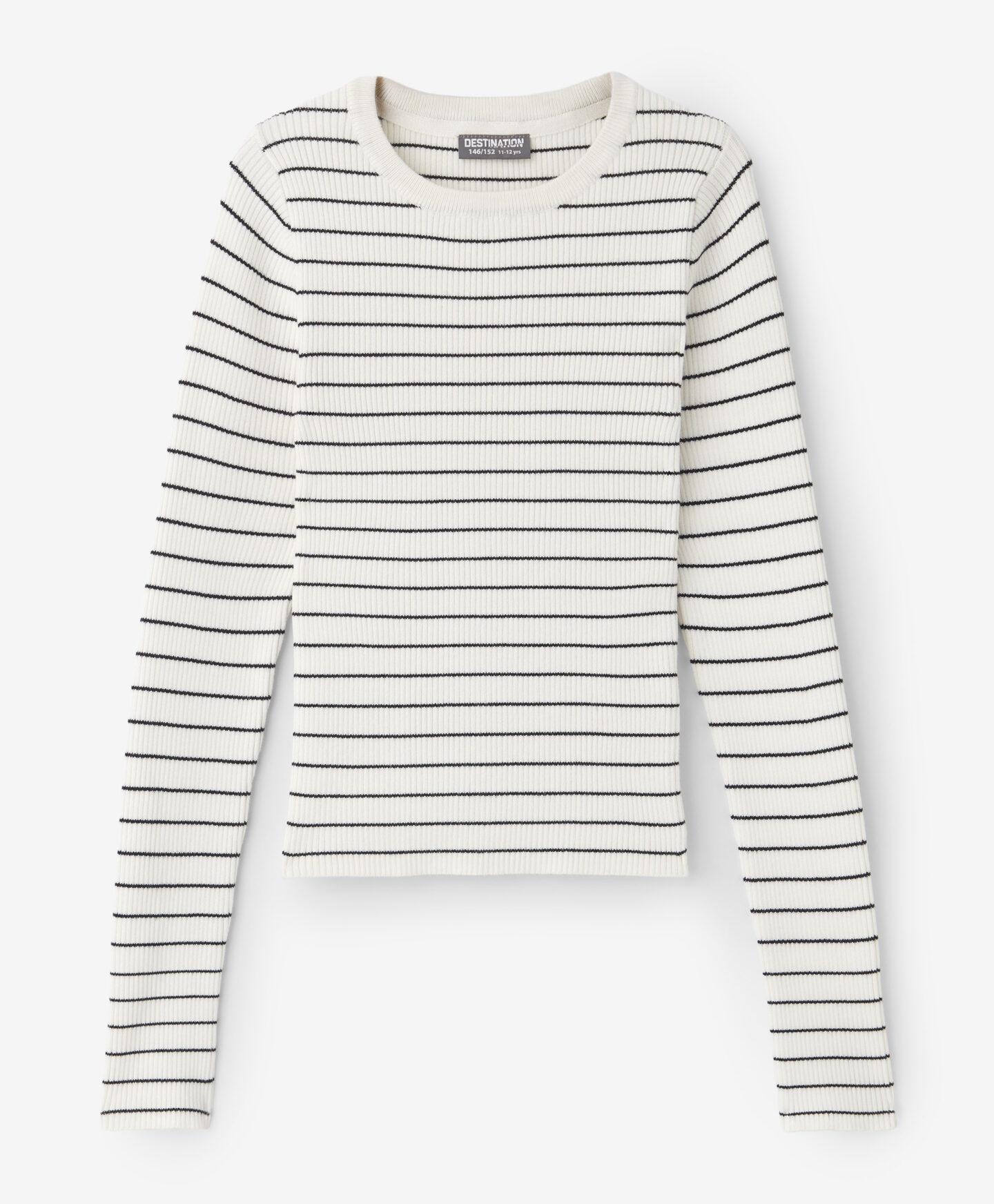 maglione bianco a righe ragazza