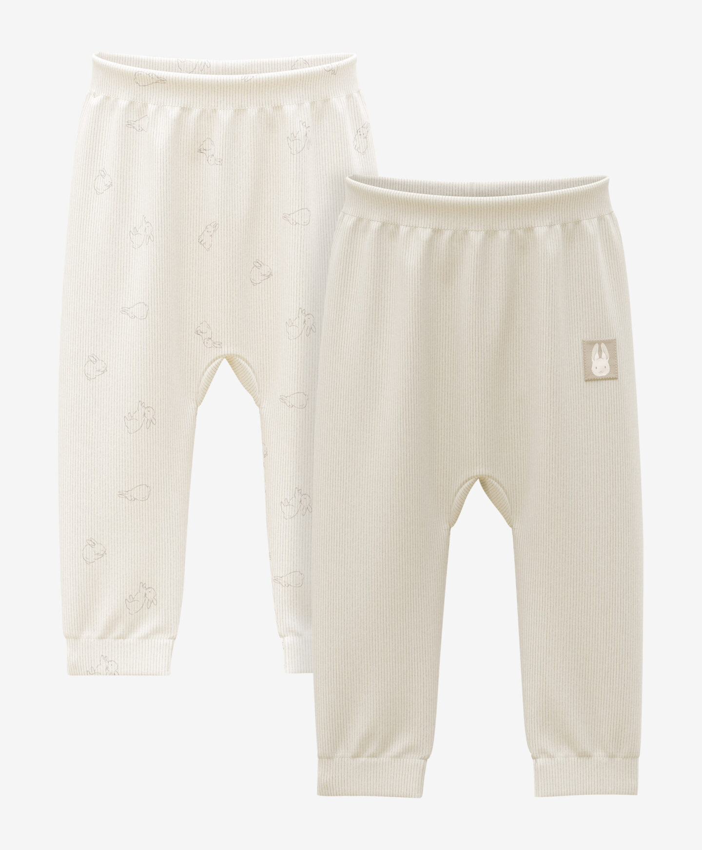 set pantaloni beige da neonato