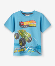 Koszulka chłopięca na licencji Hot Wheels 100% bawełny niebieska