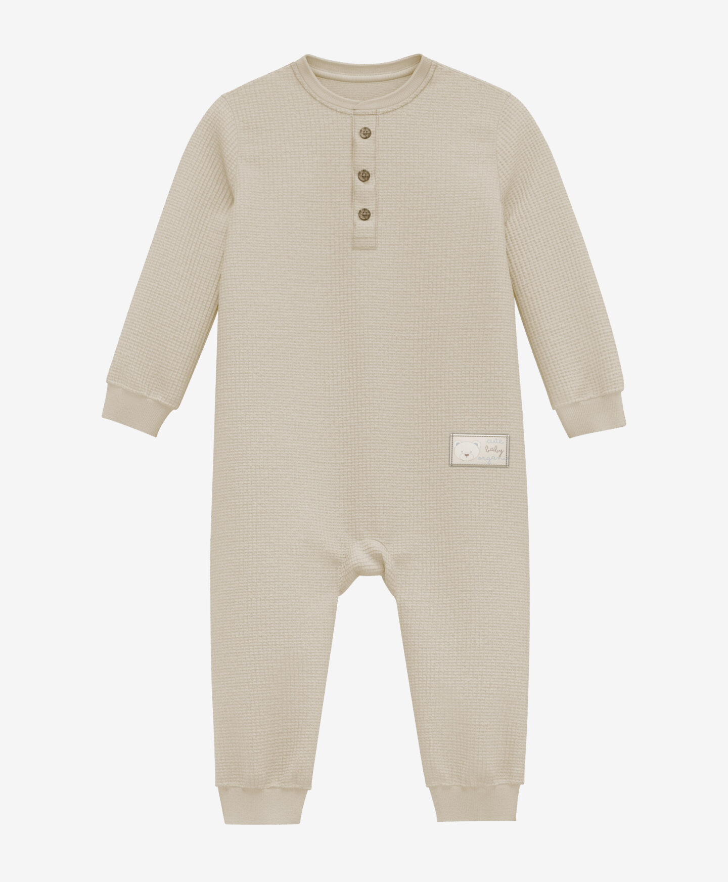 tutina beige a nido d'ape neonato