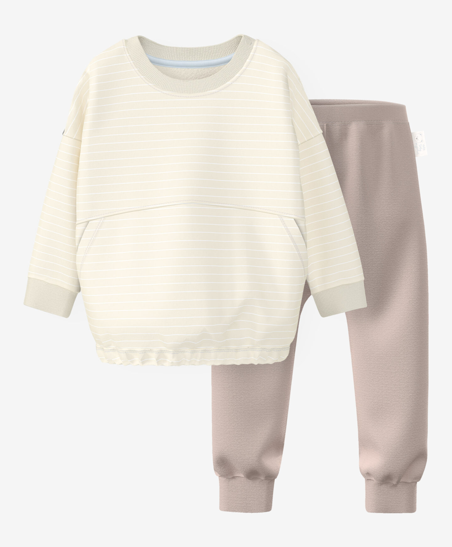 completo a righe beige neonato