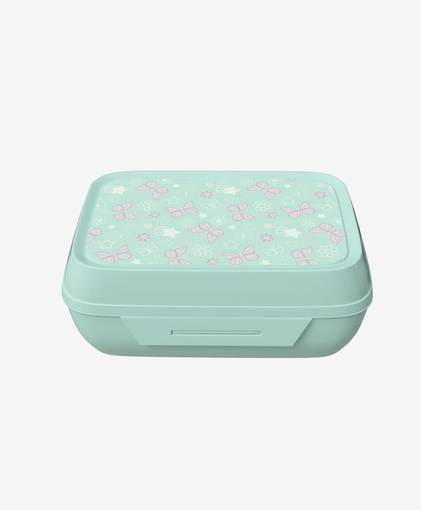 porta pranzo azzurro con farfalla
