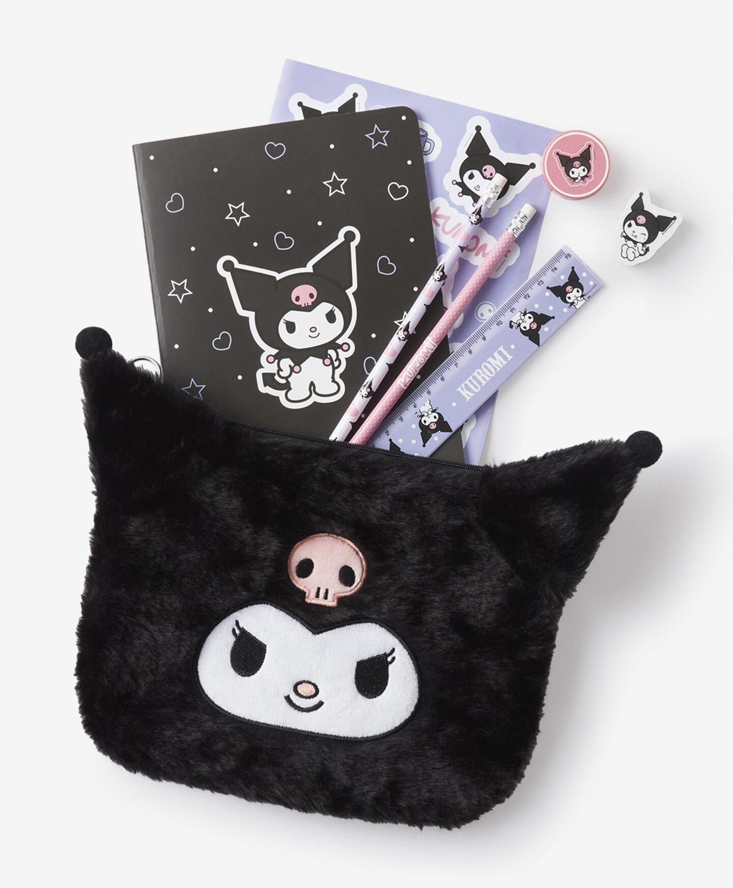 set di cancelleria viola kuromi