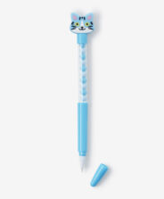 penna blu a forma di gatto