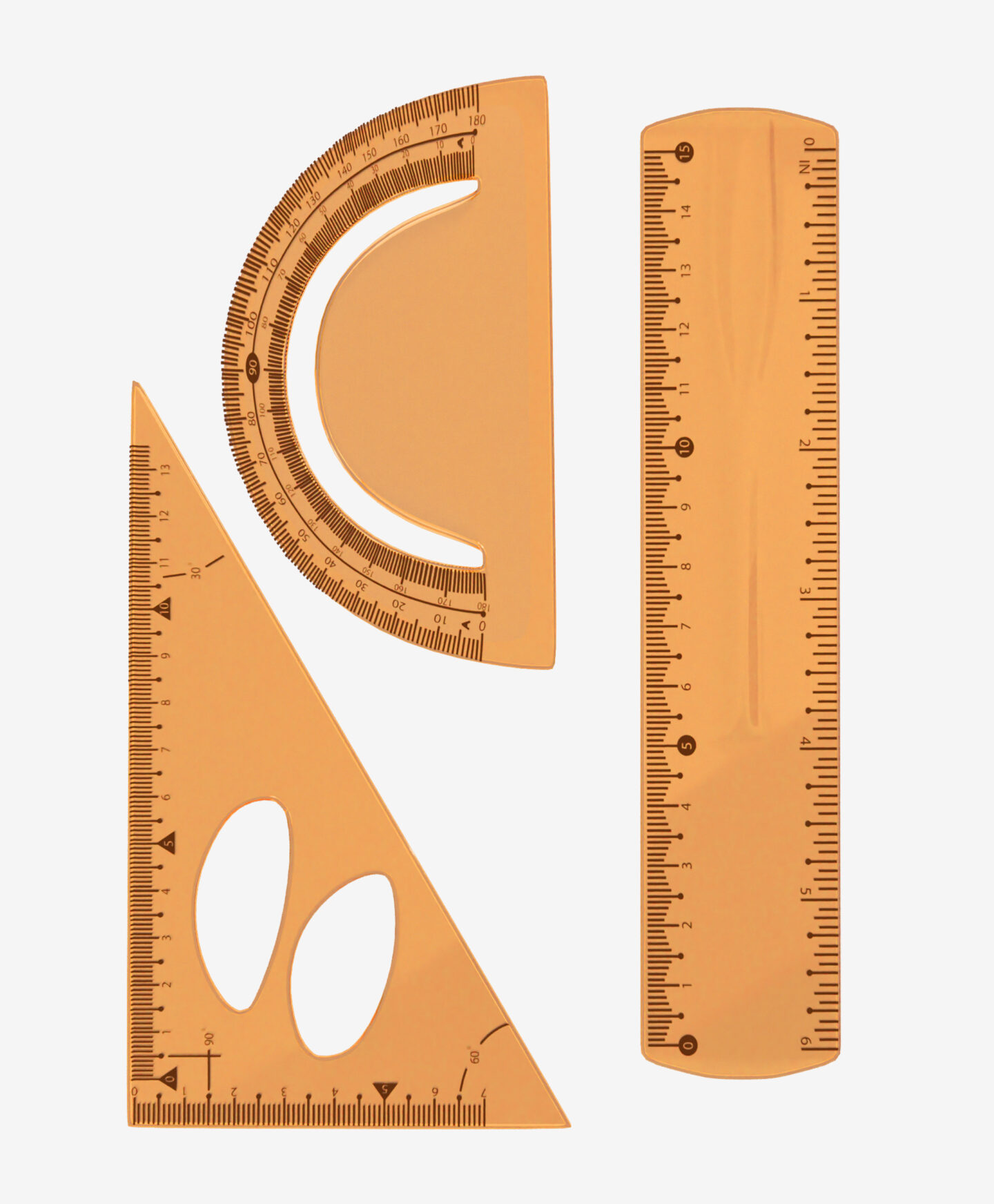 set strumenti da disegno arancio