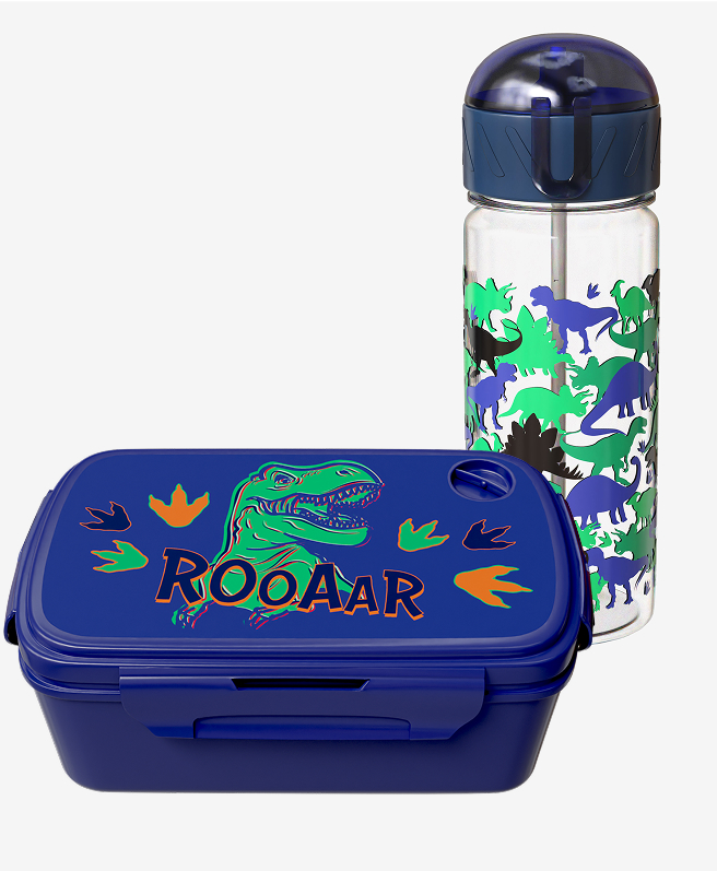 set pranzo blu dinosauro