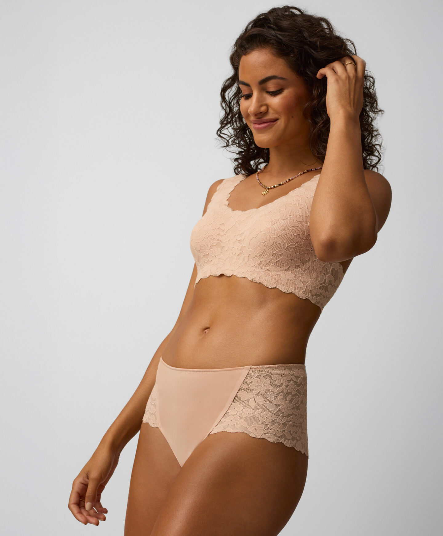 slip beige in pizzo da donna