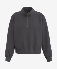felpa grigia da donna con zip