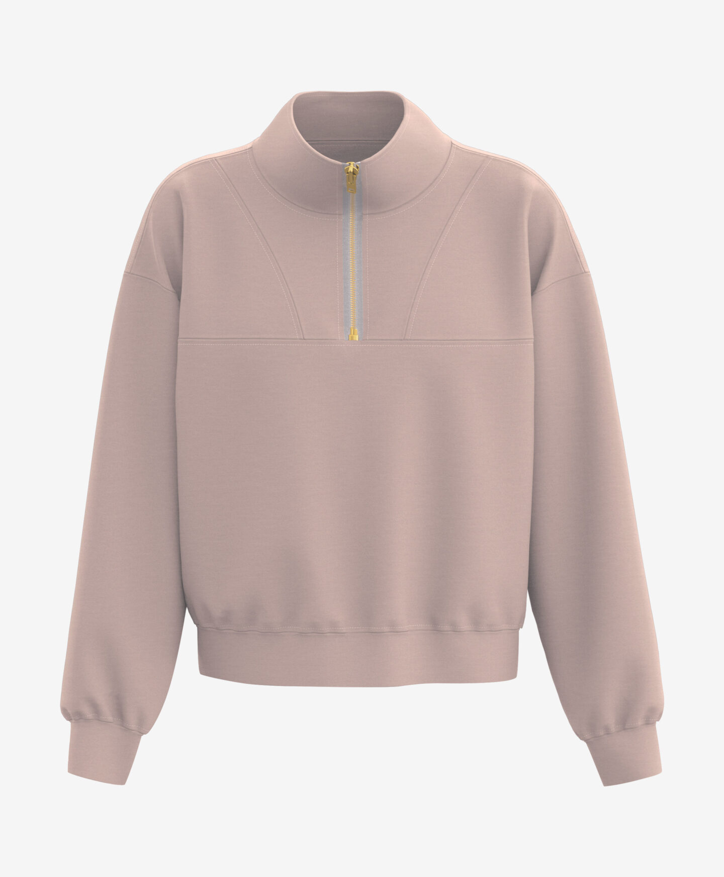 felpa beige da donna con zip