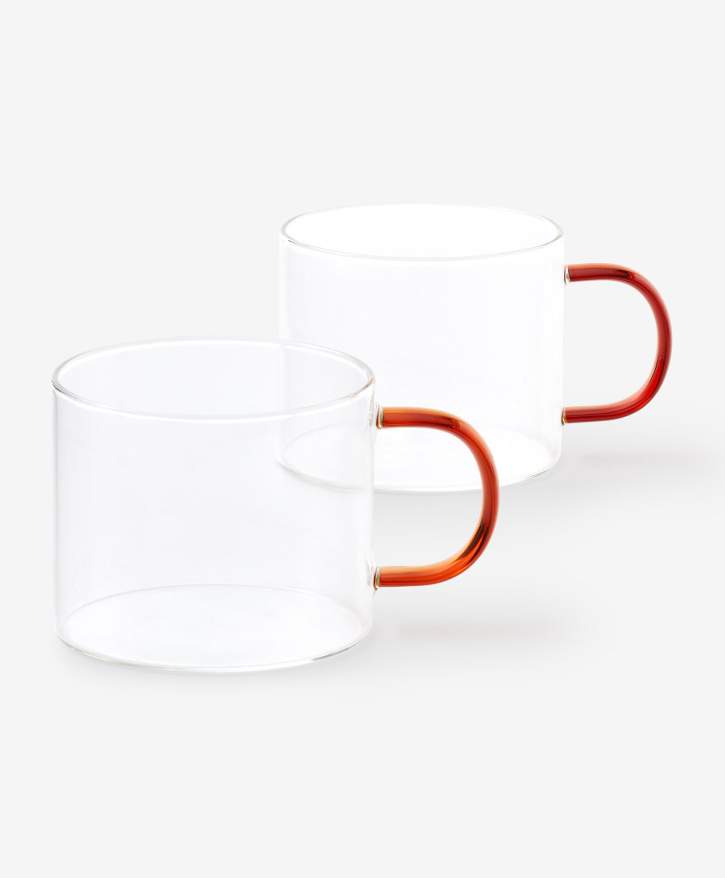 set tazze con manico rosso