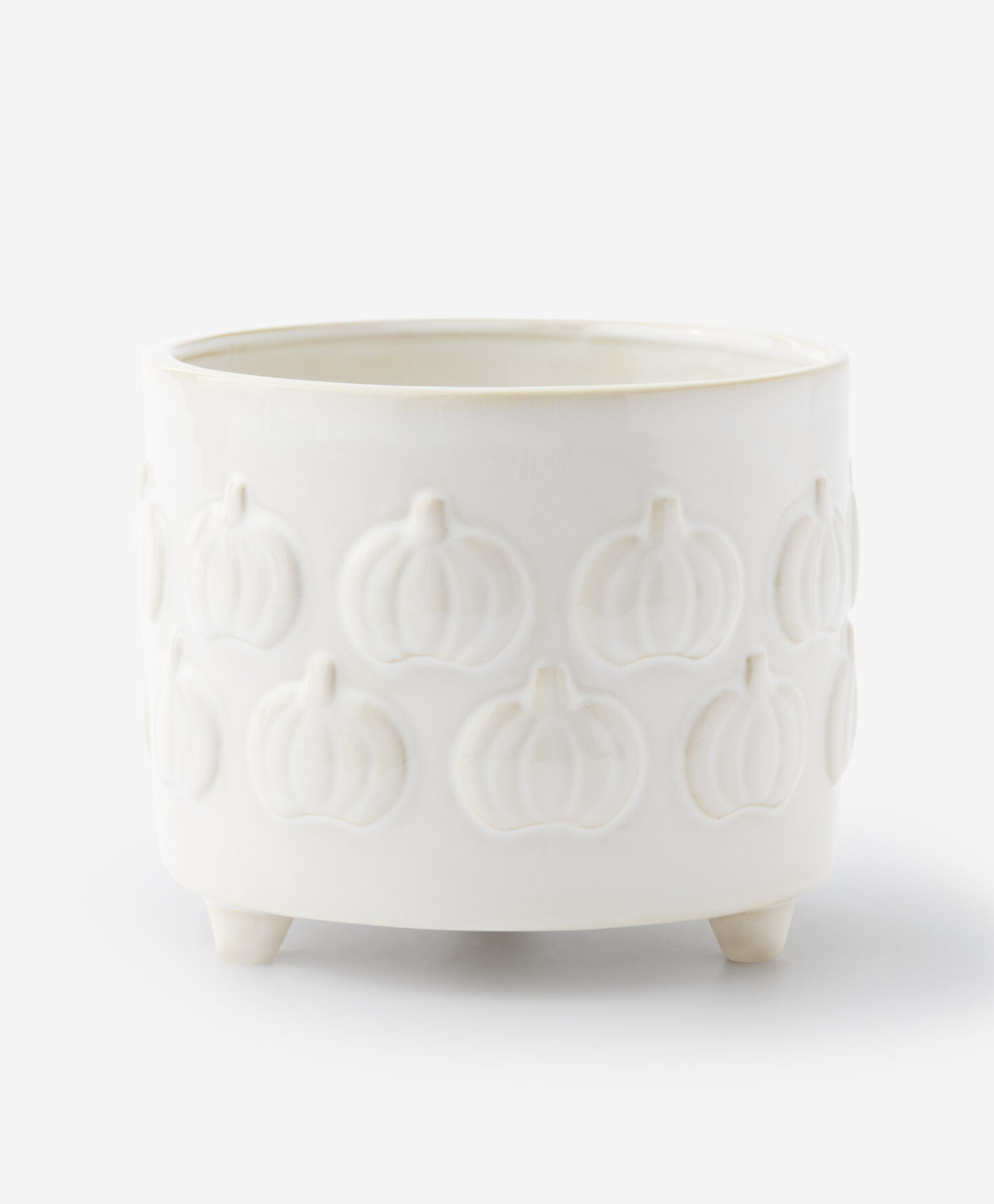 Vaso bianco medio con zucche