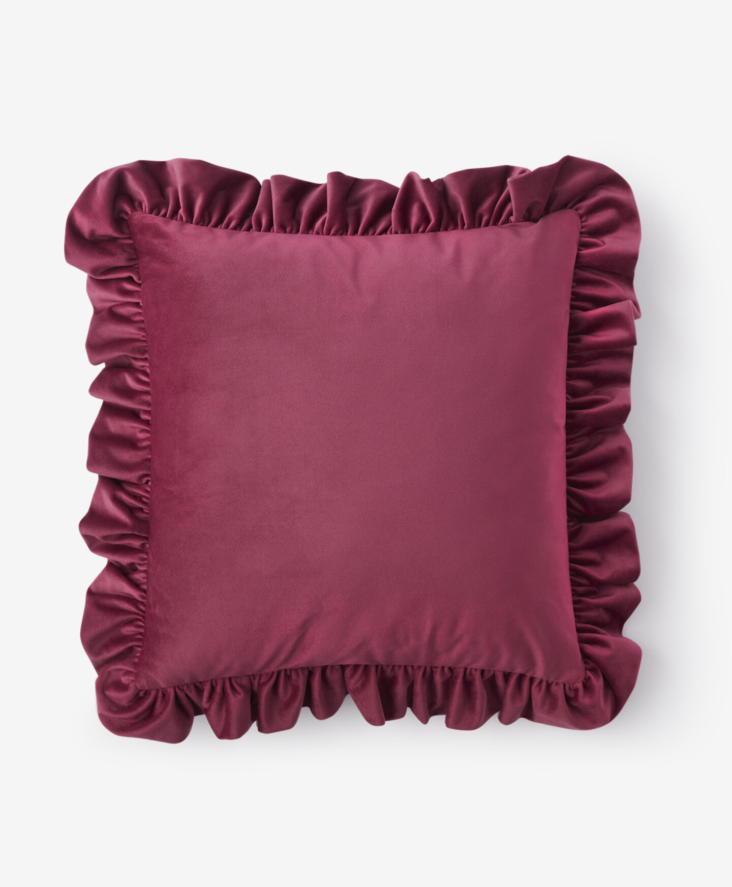 cuscino rosa con volant