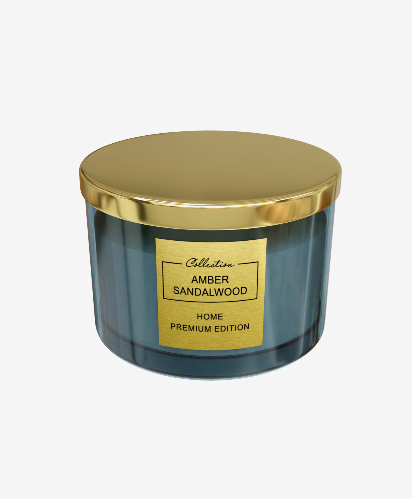 candela profumata blu in vetro