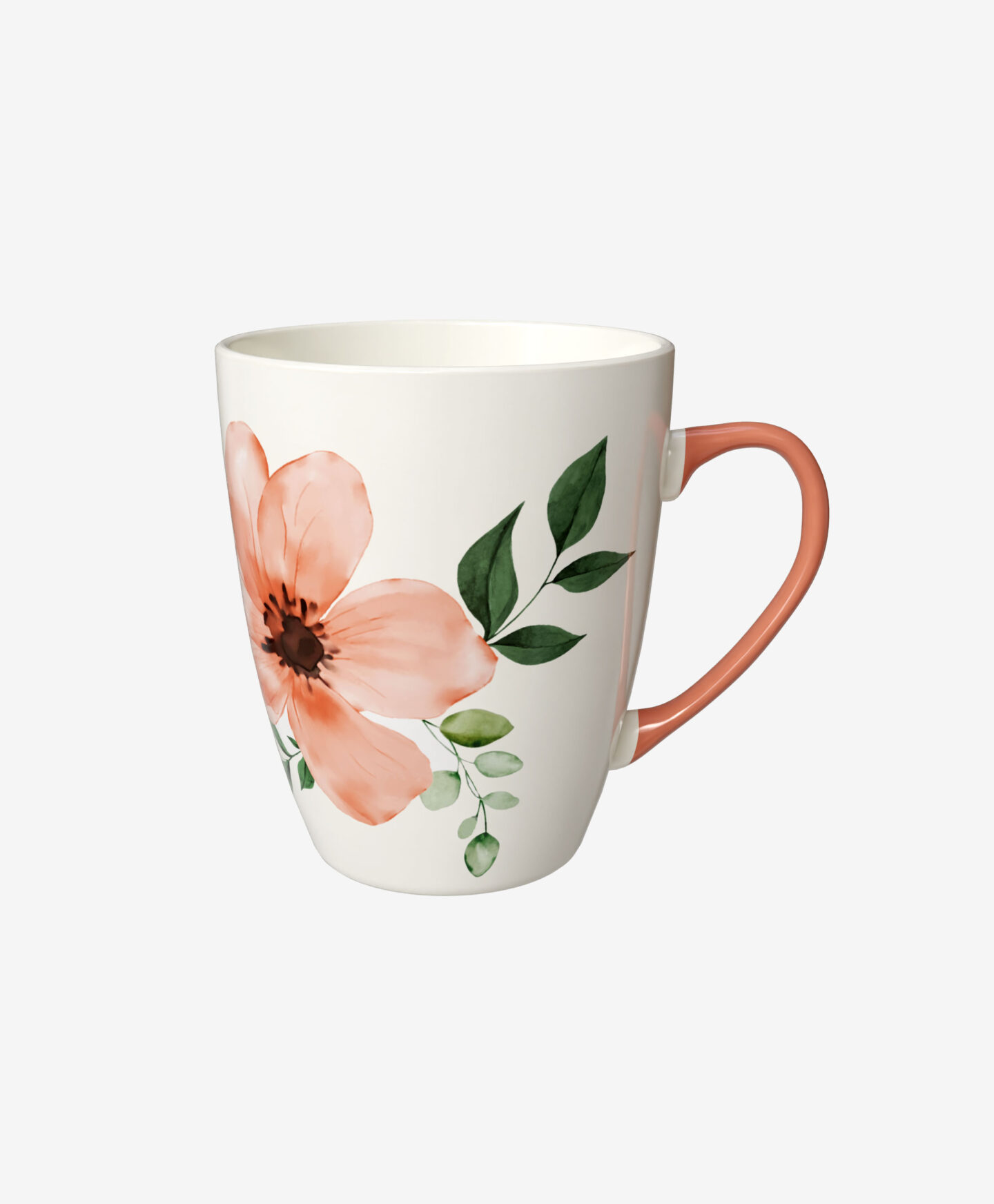 tazza bianca con fiori