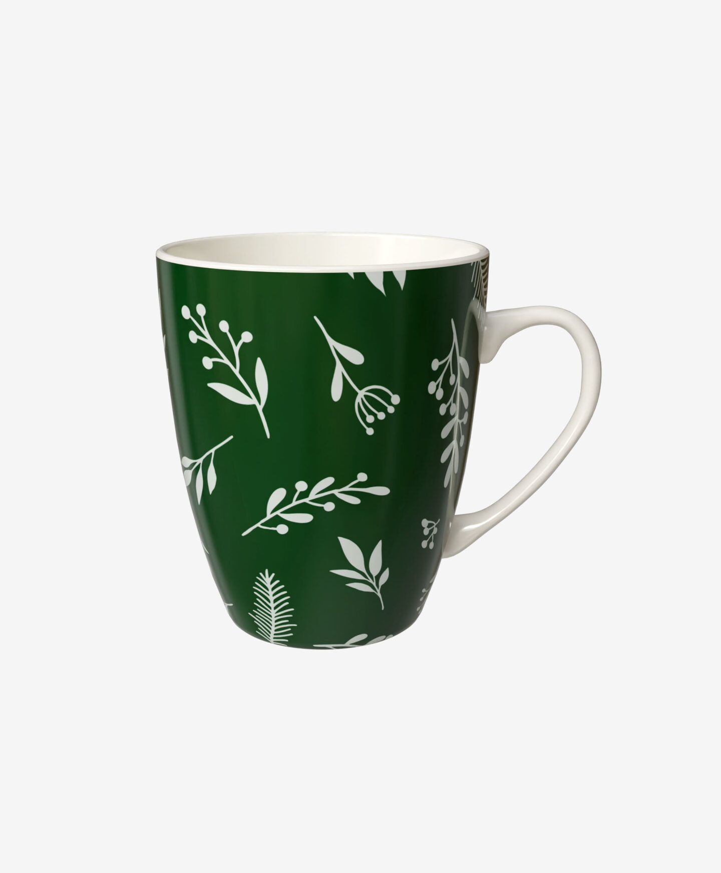 tazza verde con fiori