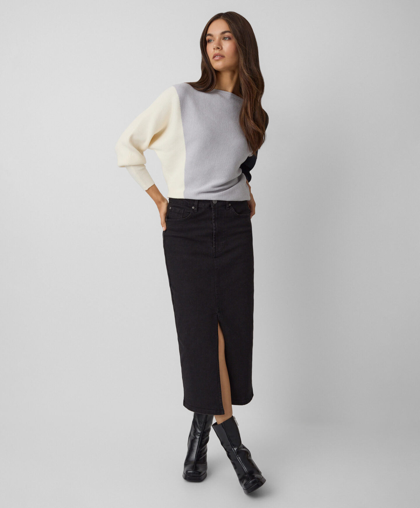maglione oversize a righe donna