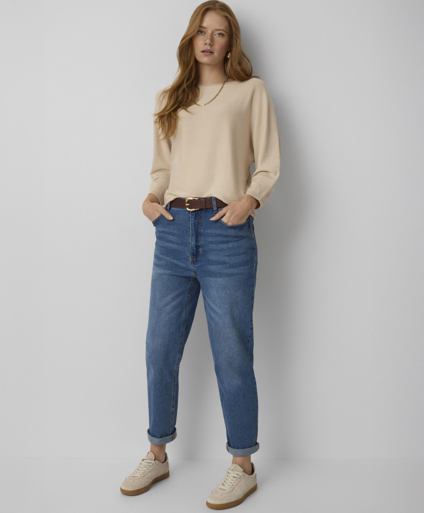 maglione beige da donna