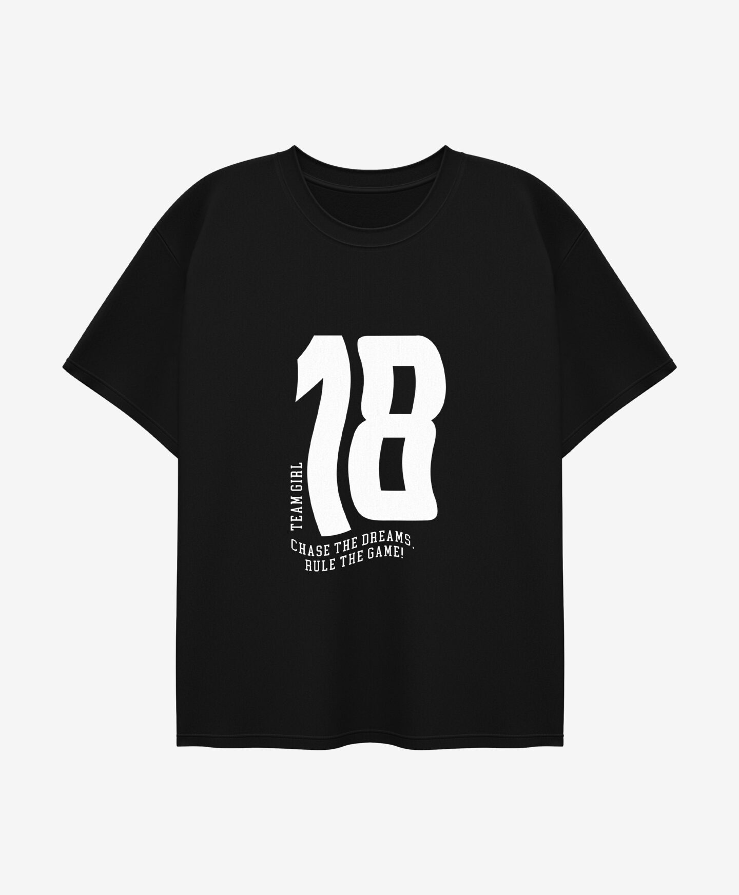 t-shirt nera con stampa ragazza