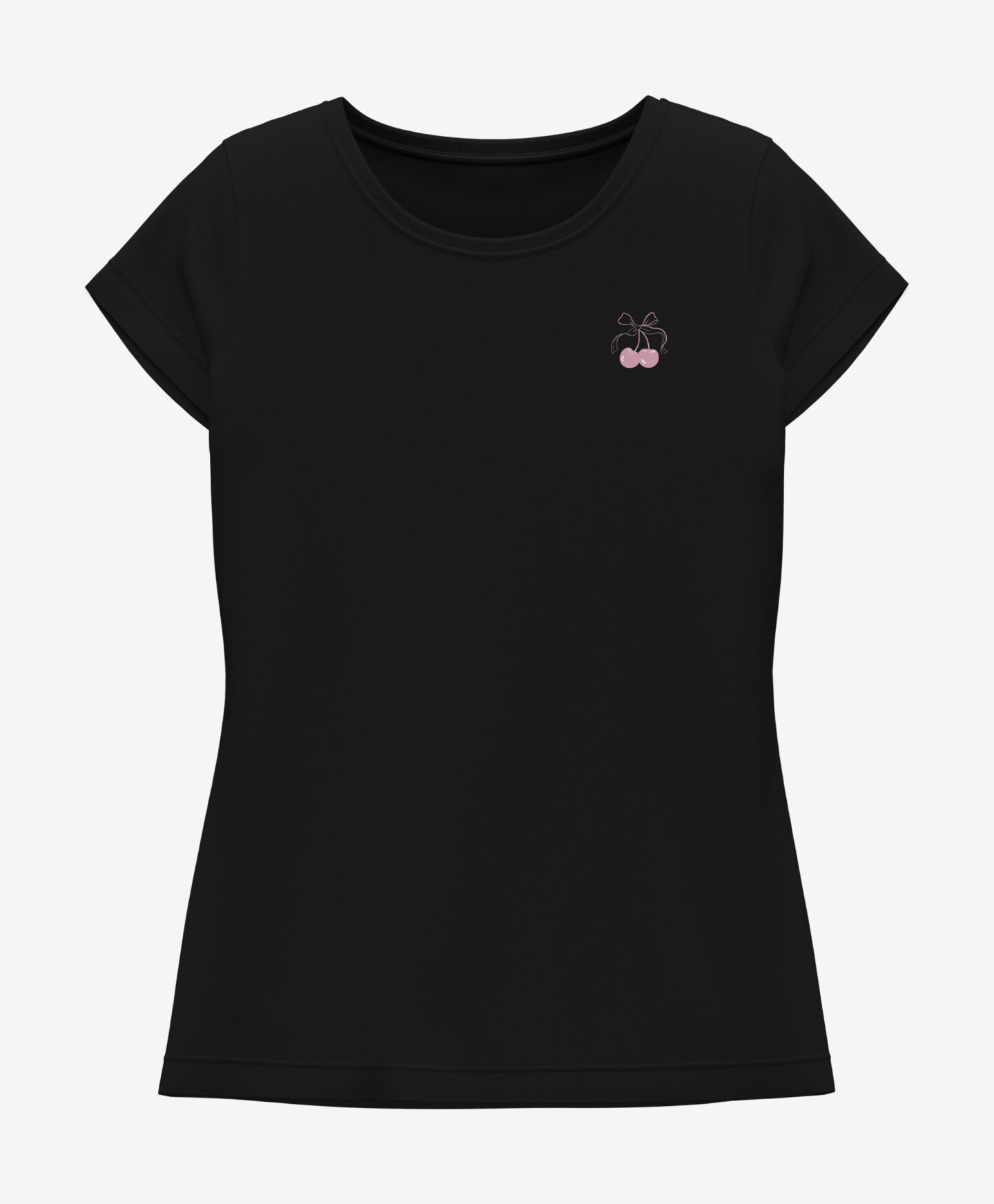 t-shirt nera da donna in cotone