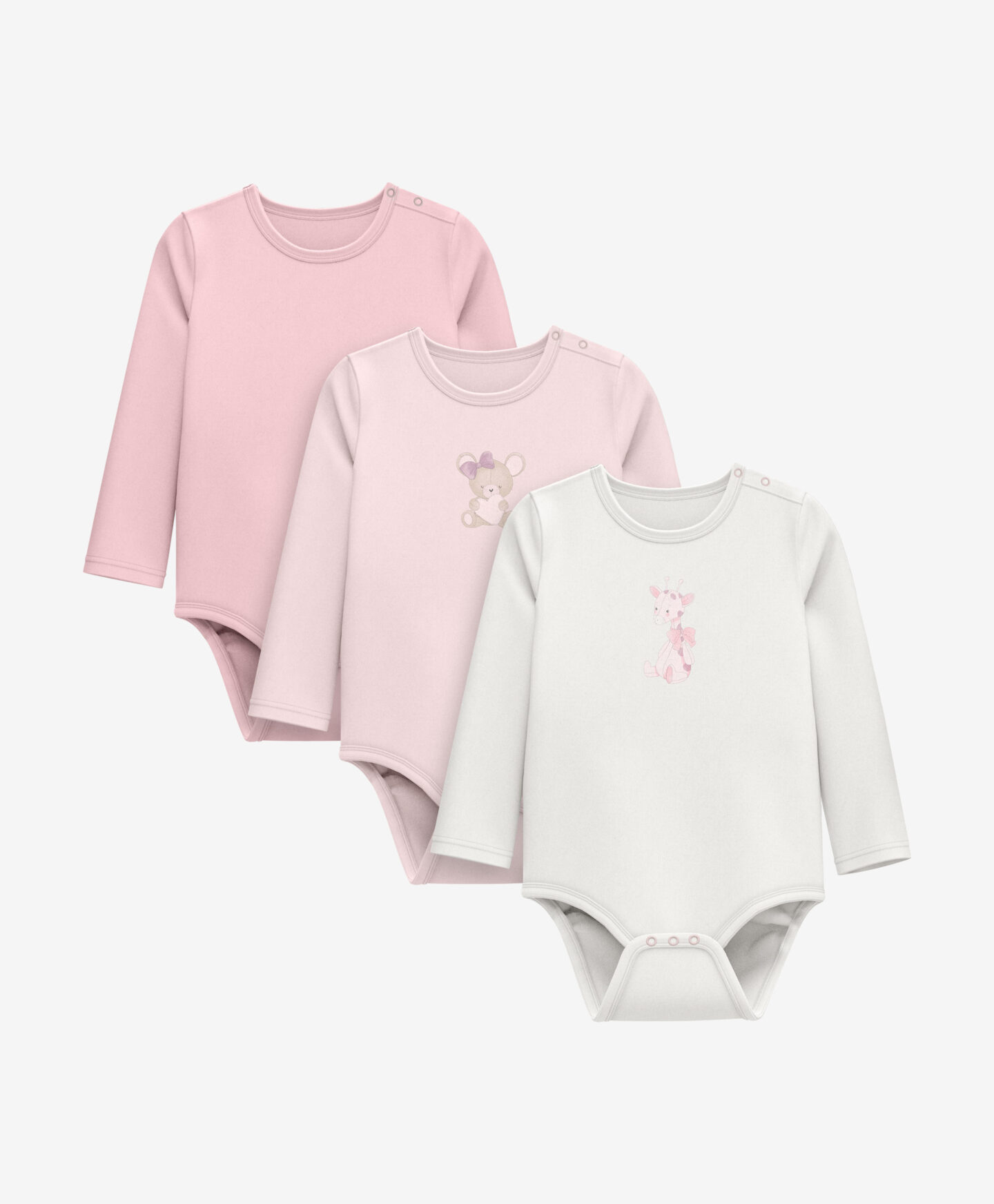 set body da neonata bianco e rosa
