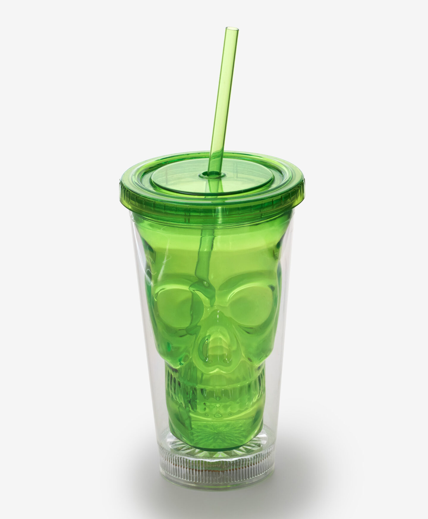 bicchiere led verde con teschio