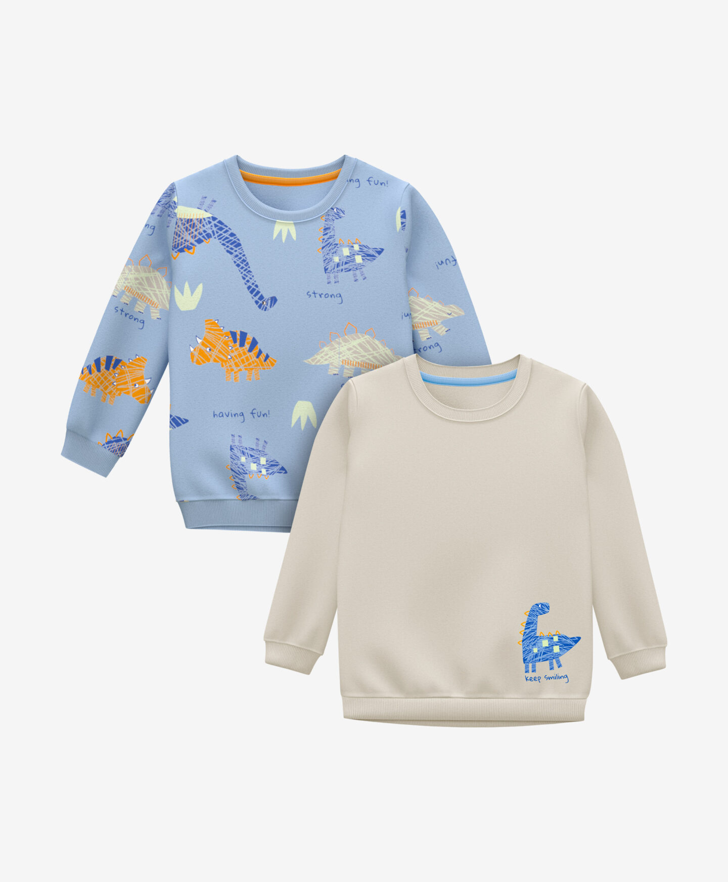 set felpe neonato con dinosauro