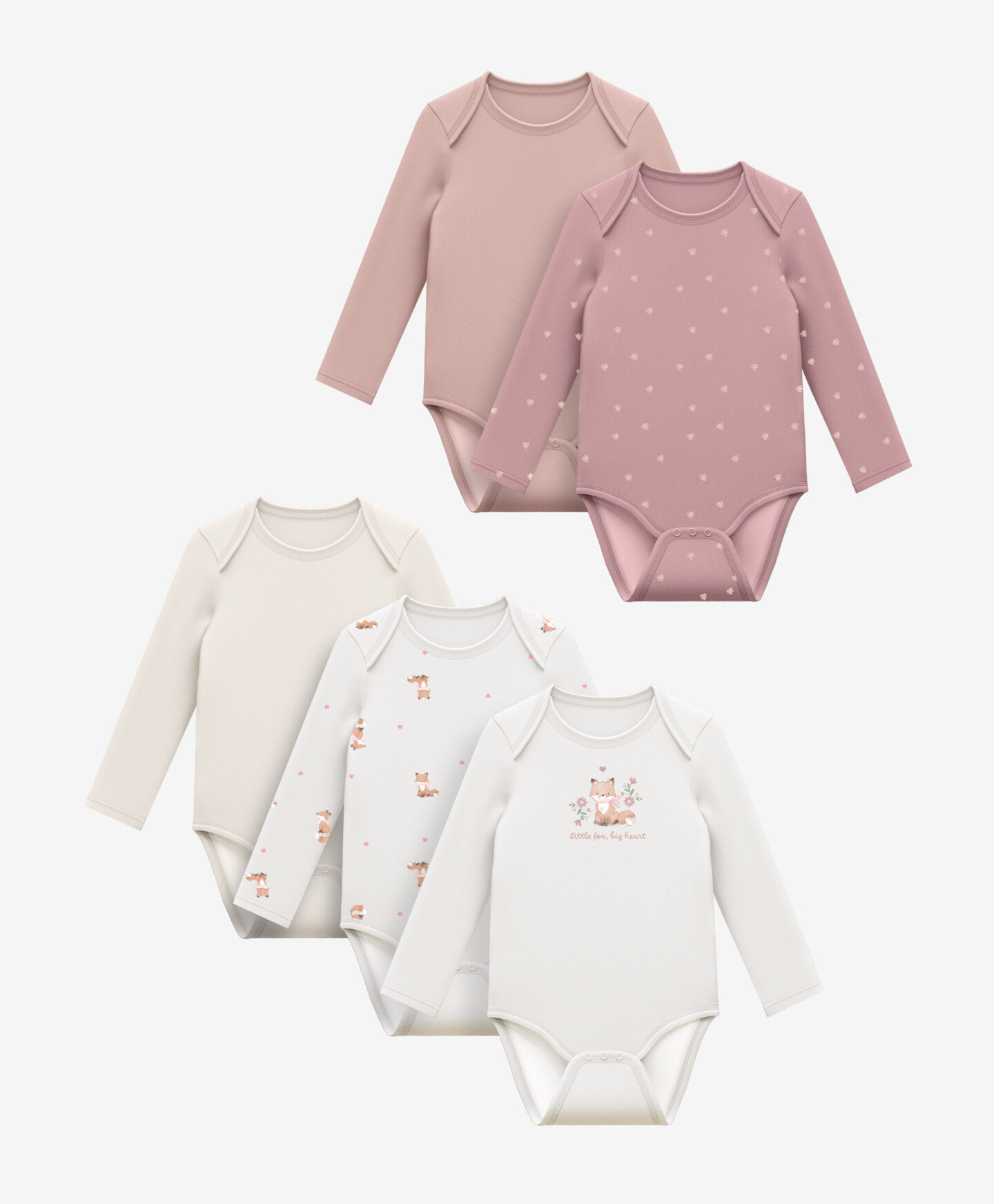 set body da neonata con volpi