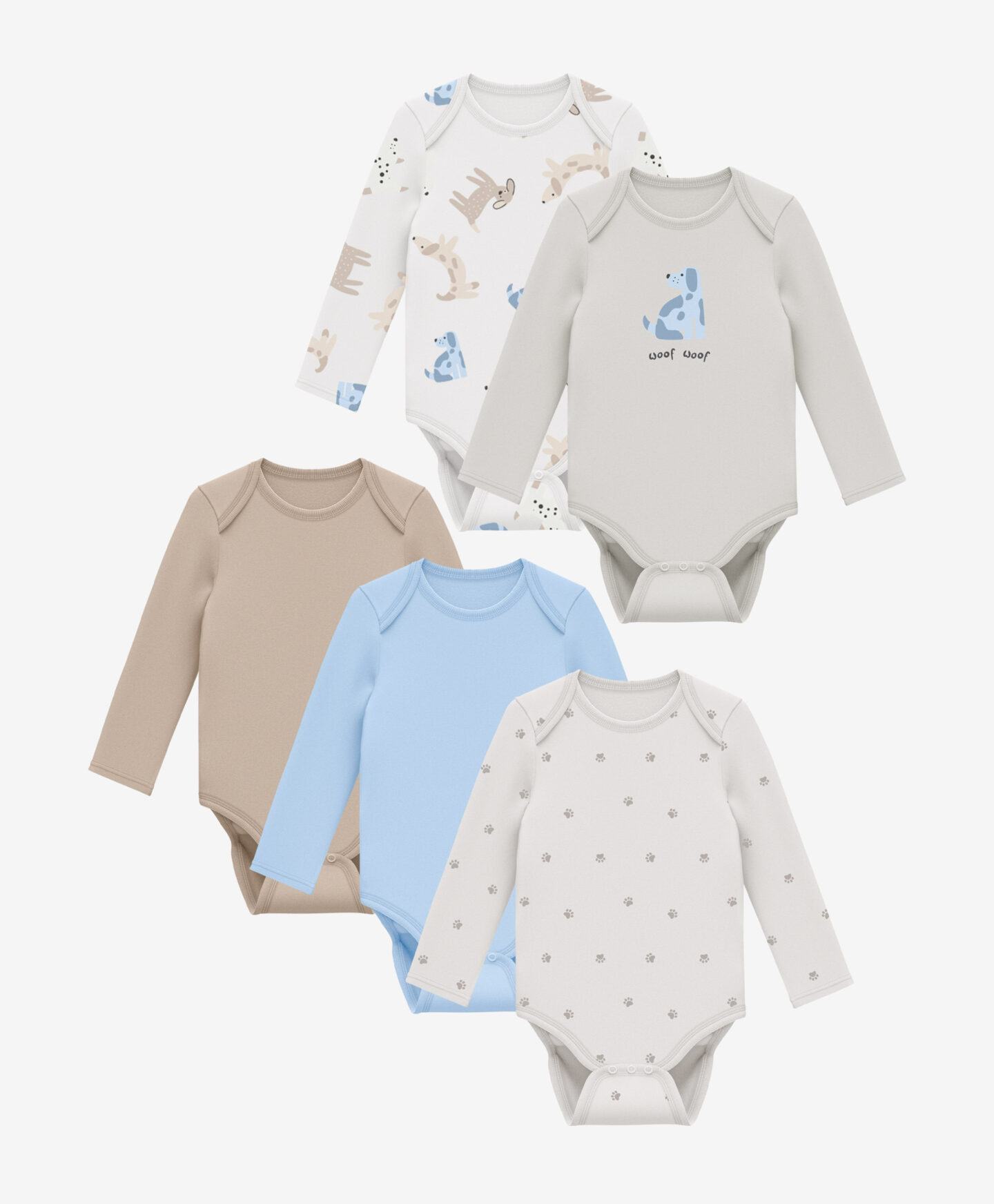 set cinque body da neonato