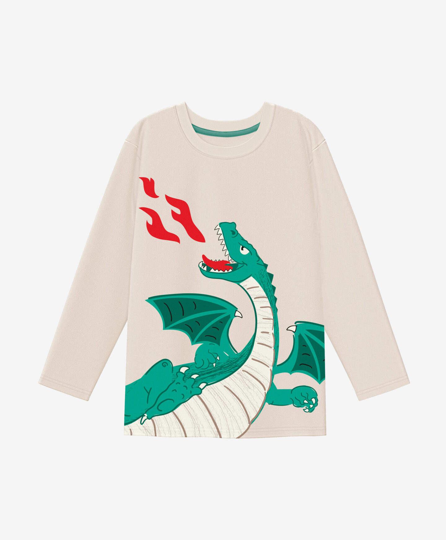 maglia beige con drago da bambino