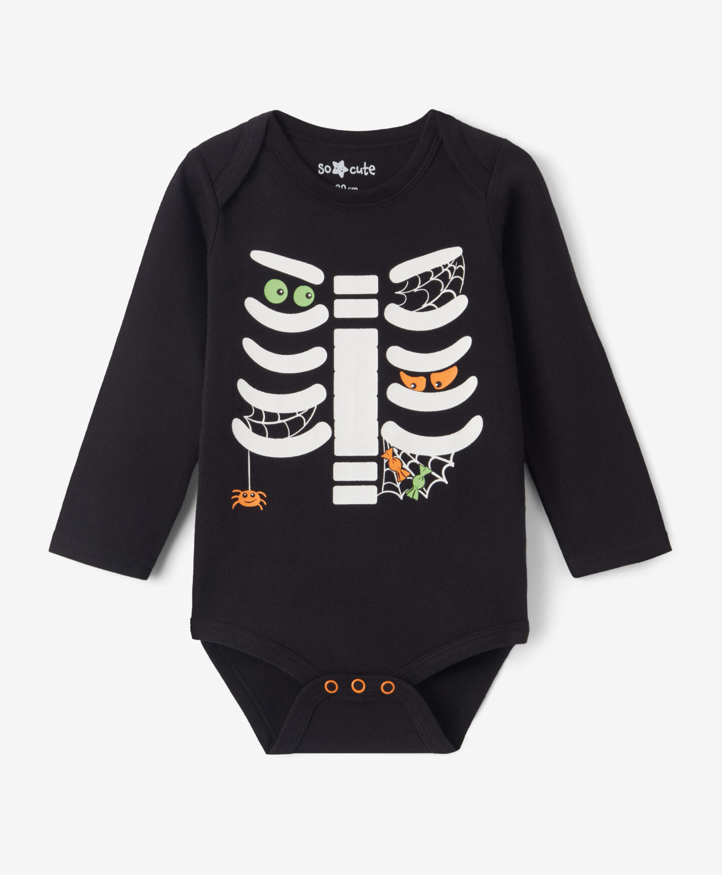 body nero neonato con scheletro