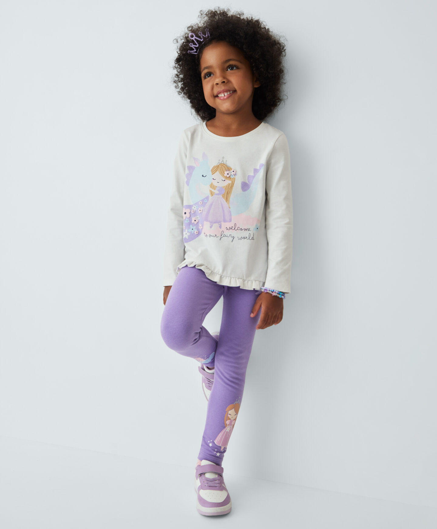 leggings viola da bambina