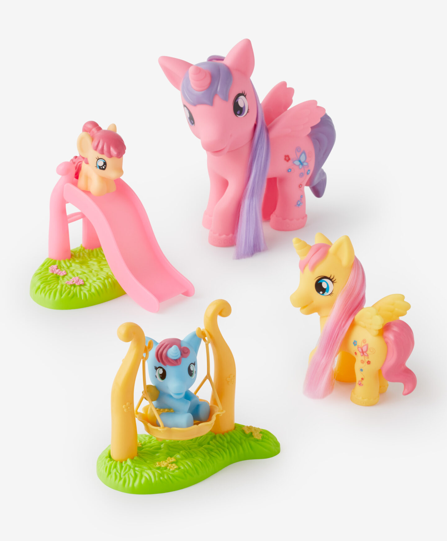 set pony colorati con scivolo