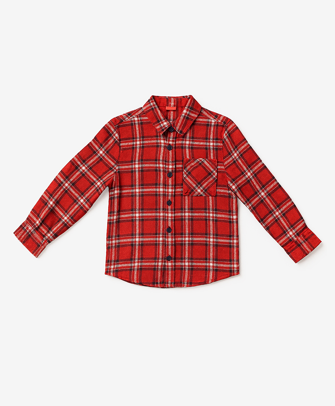 camicia a quadri rossa bambino
